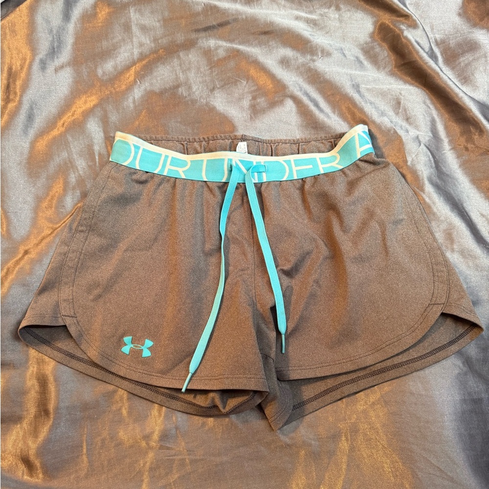 Under Armour Women's Charcoal Shorts with Teal Highlights